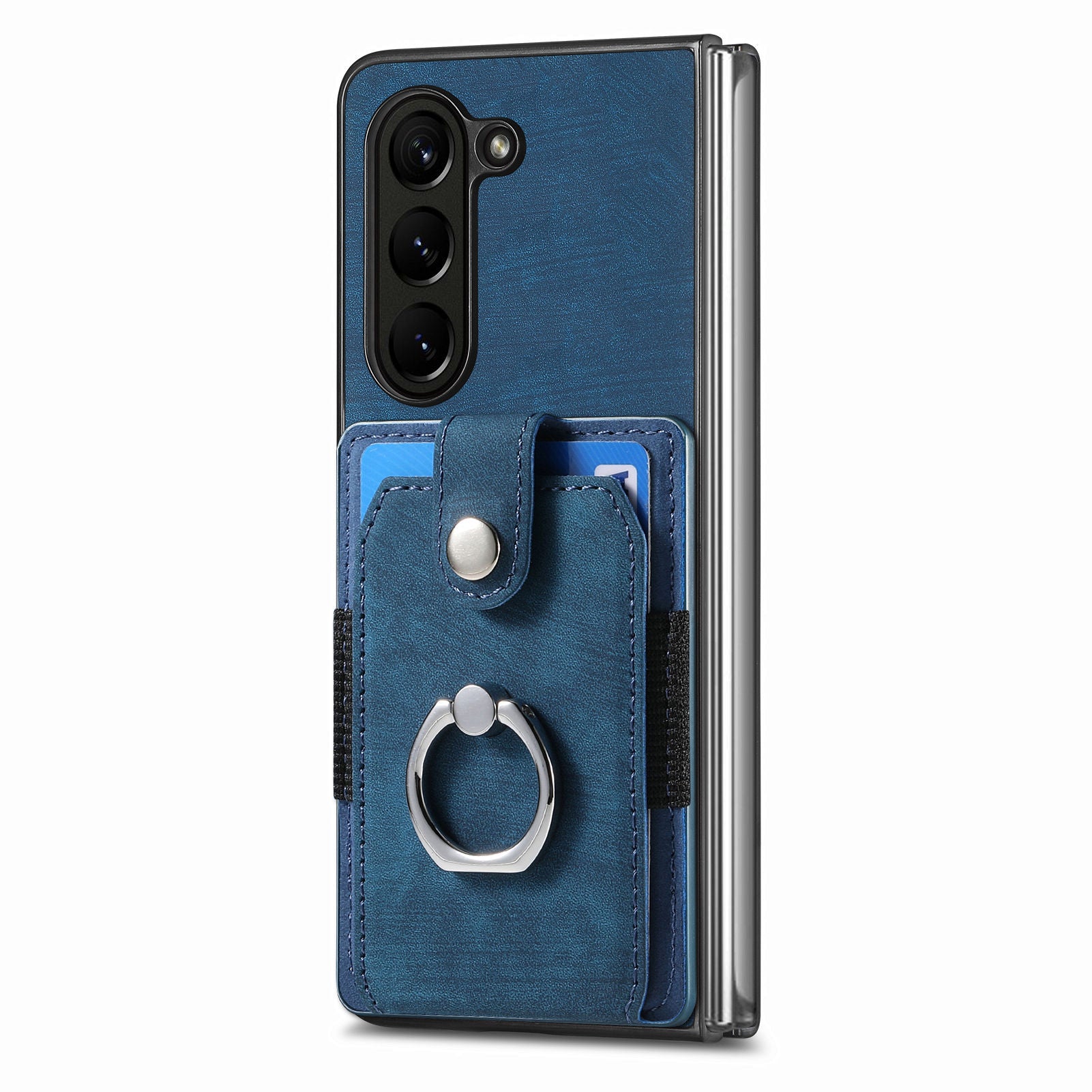 Card Holder Phone Case for Samsung Galaxy Z Fold5 5G Retro PU PC Rotating Ring Kickstand Phone Protector Card Holder Phone Case for Samsung Galaxy Z Fold5 5G Retro PU PC Rotating Ring Kickstand Phone Protector